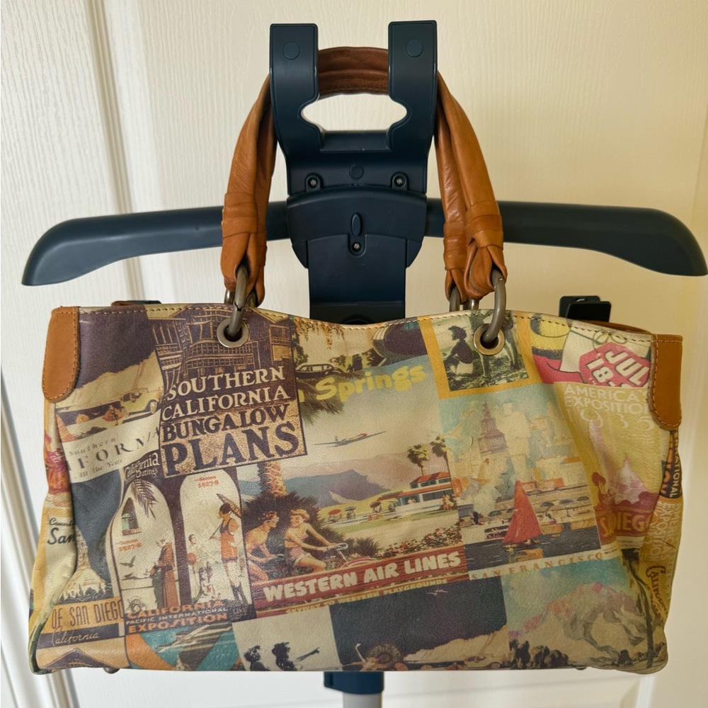 Unique, antique design Italy leather handbag